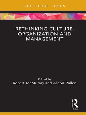 cover image of Rethinking Culture, Organization and Management